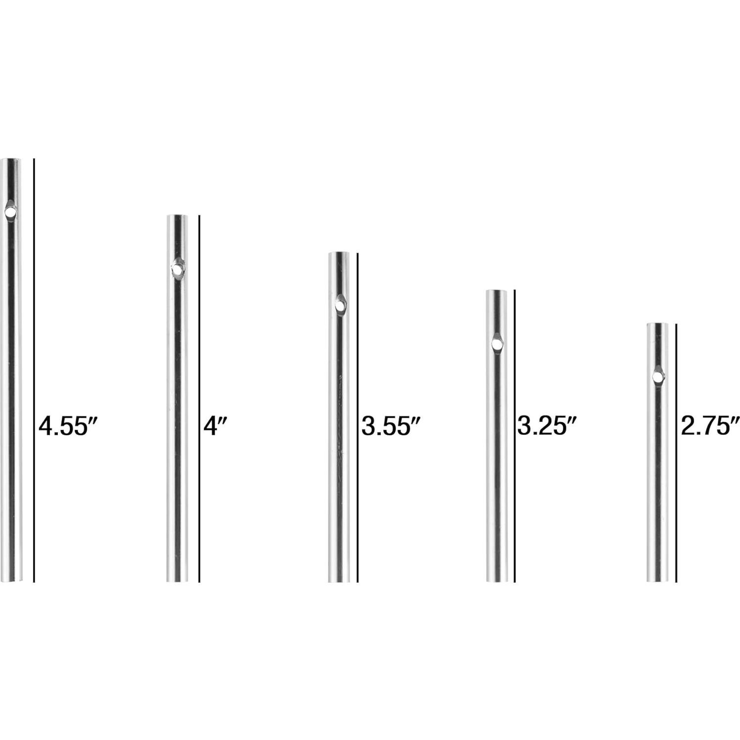 Paquete de 30 Tubos de Campanas de Viento Cosmos Plateado