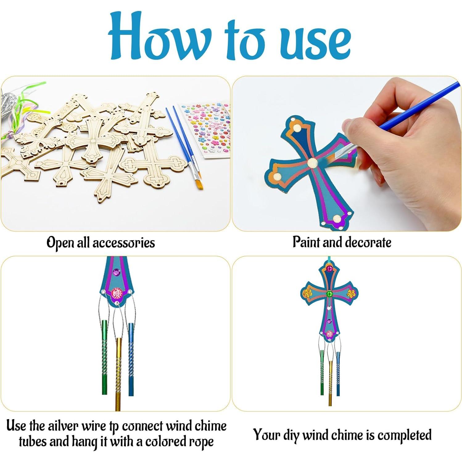 Kit de Campana de Viento DIY Cinrobiye 12 Paquetes Multicolor