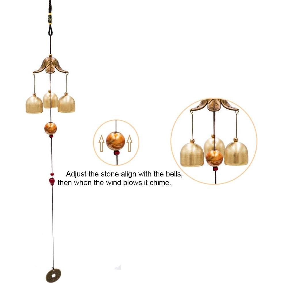 Campanas de Viento Banfeng 3 Piezas Latón 45cm Feng Shui