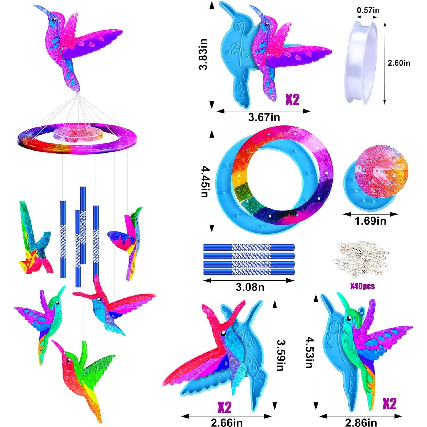 Moldes de Resina para Campanas de Viento Mity Rain - 6 Colibríes