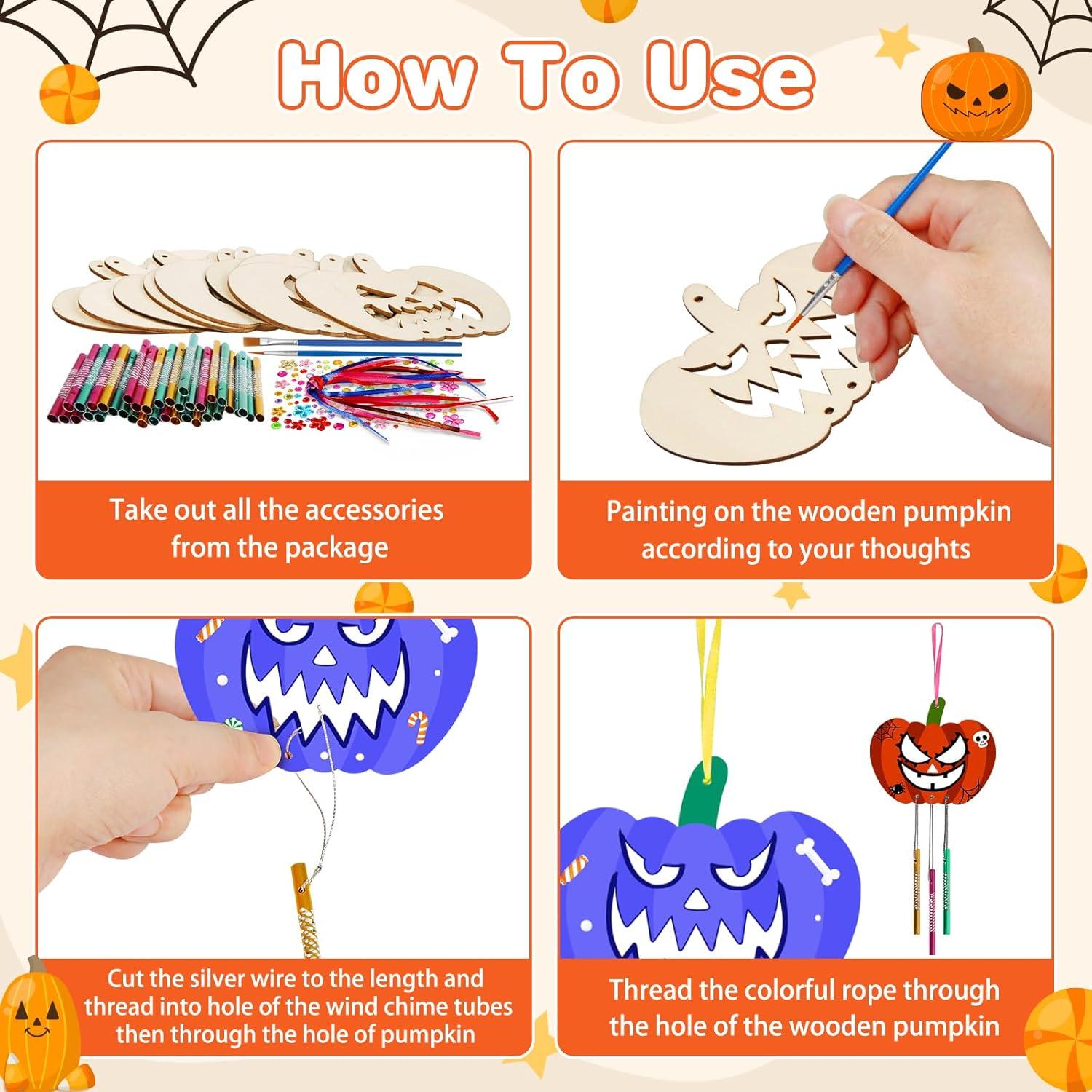 Kit de Campanas de Viento de Madera MEZOOM 9 Piezas DIY