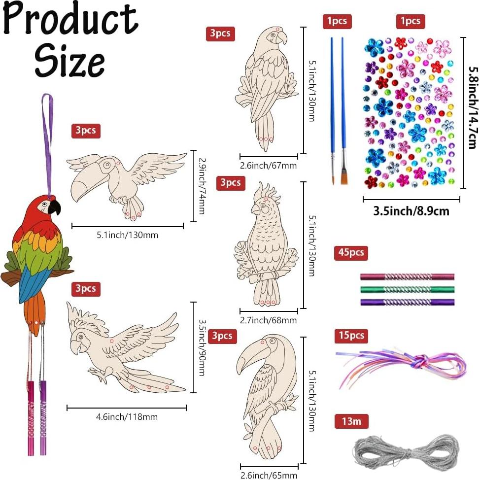 Kit de Campana de Viento de Loro CHGCRAFT 15 Piezas DIY