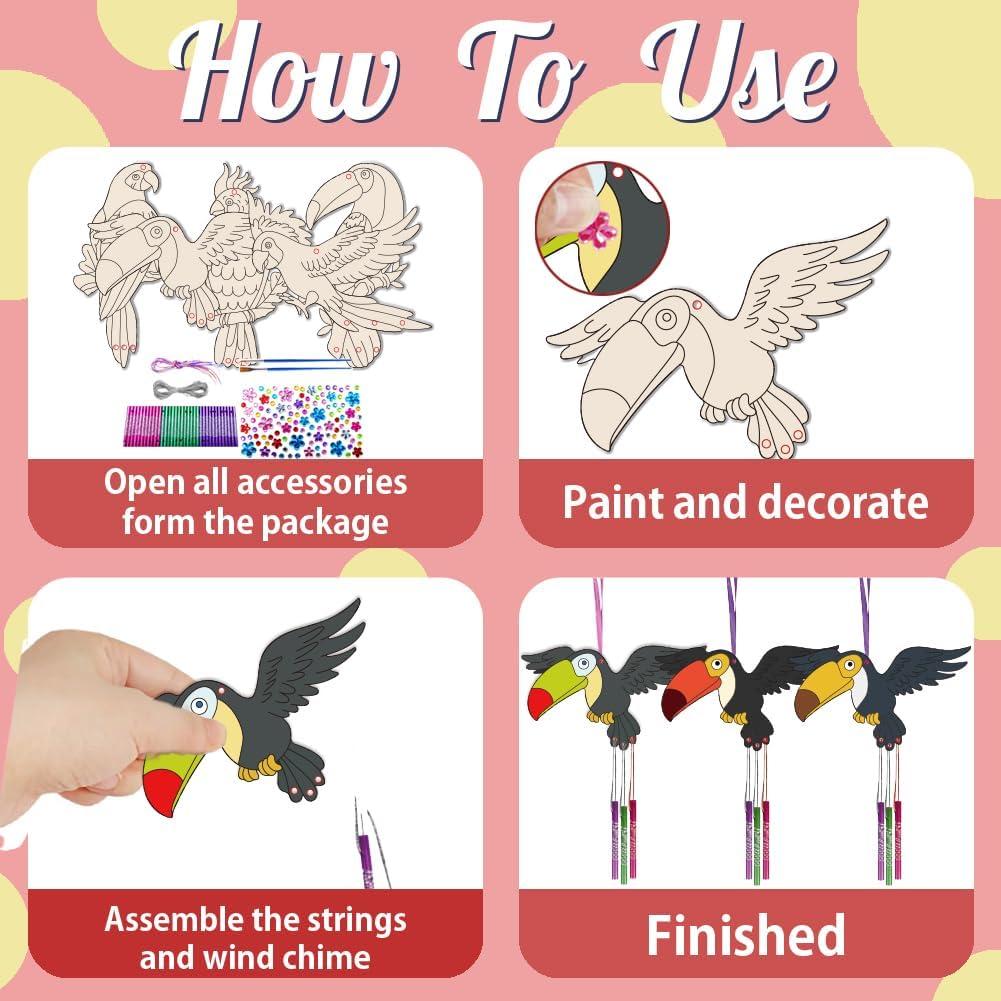 Kit de Campana de Viento de Loro CHGCRAFT 15 Piezas DIY