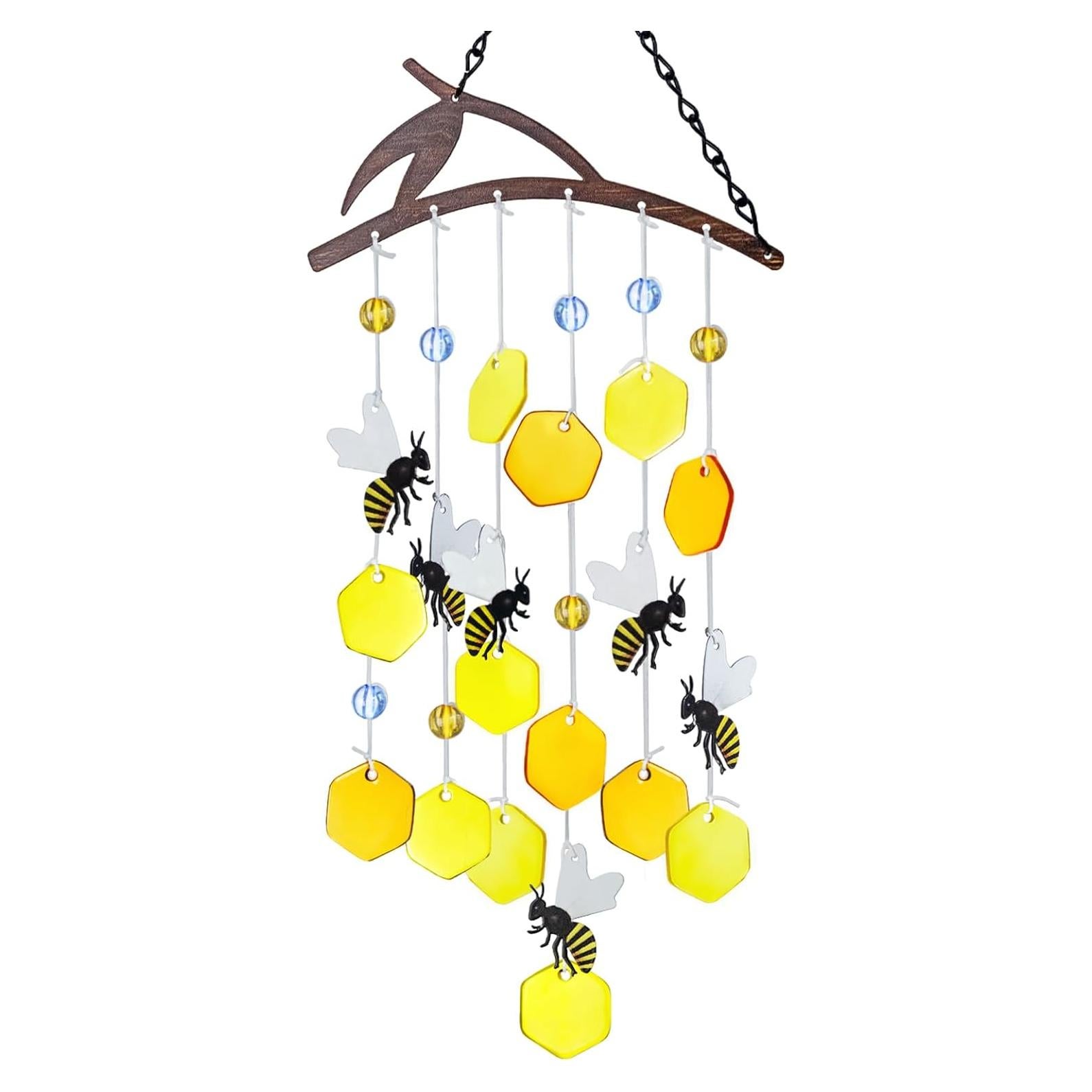 Campana de Viento de Vidrio X-PREK Abejas 38x25cm Decoración