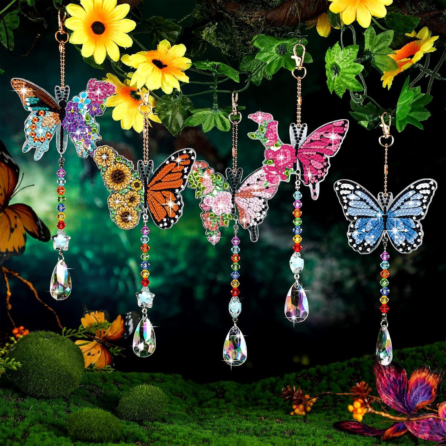 Kits de Arte de Diamante Mariposa Tradder - 6 Piezas para Jardín