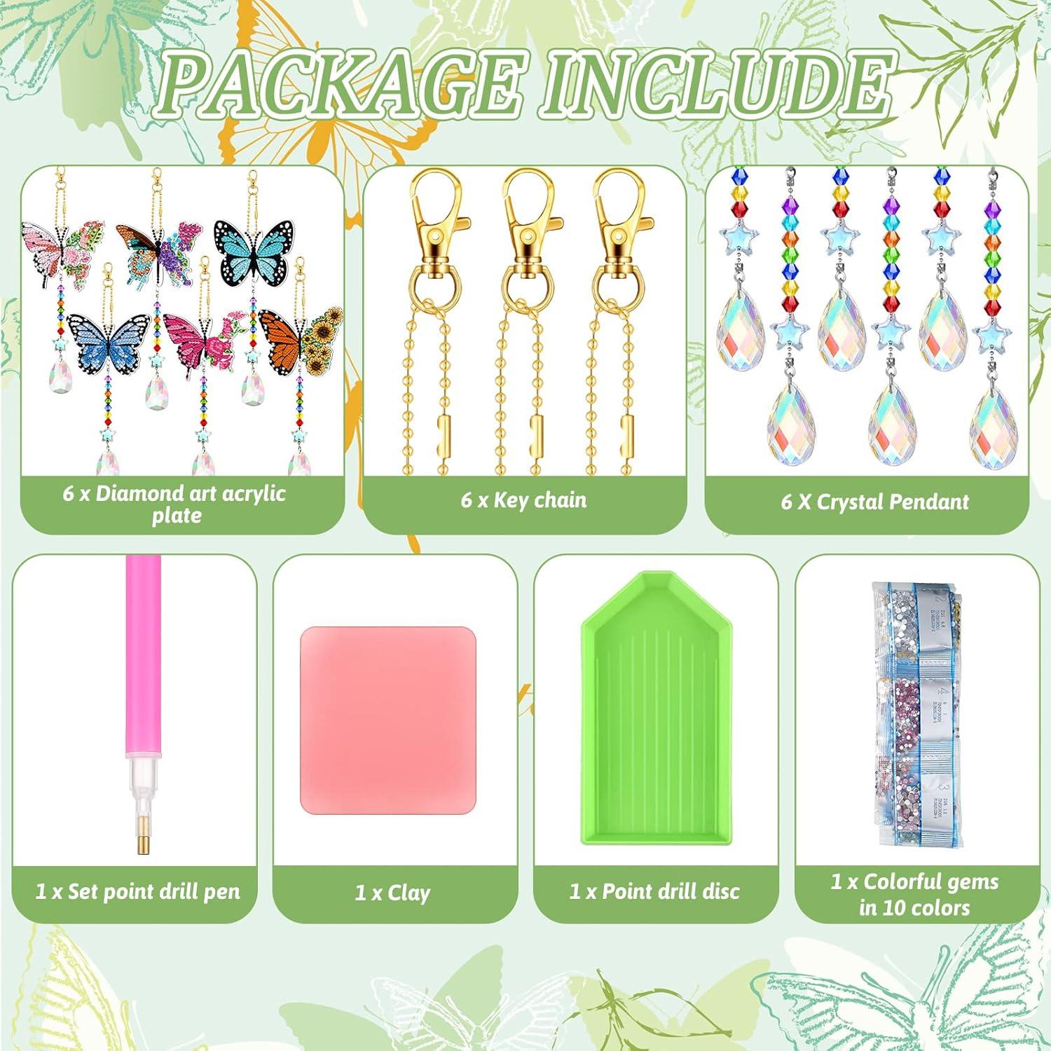 Kits de Arte de Diamante Mariposa Tradder - 6 Piezas para Jardín