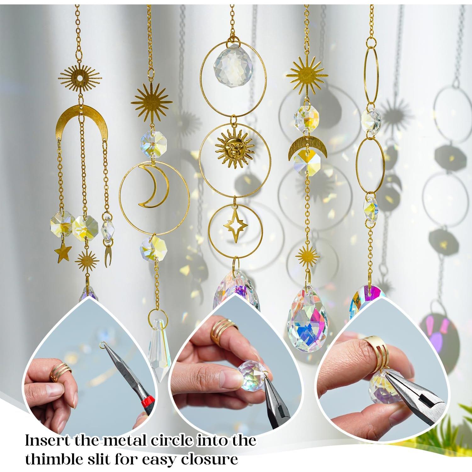 Kit de Suncatcher DIY H&D 215 Piezas Cristal Dorado