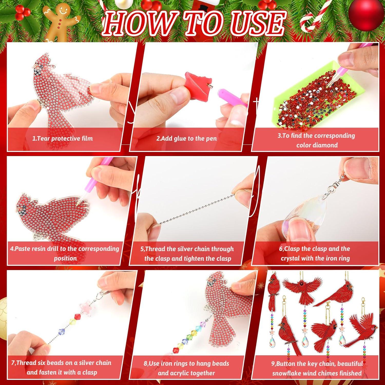 Kit de Arte de Diamante Tradder 6 Pcs Campanas de Viento Decorativas