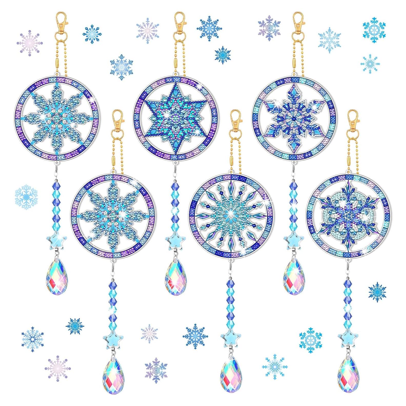 Kits de Arte de Diamante Tradder 6 Pcs Copos de Nieve