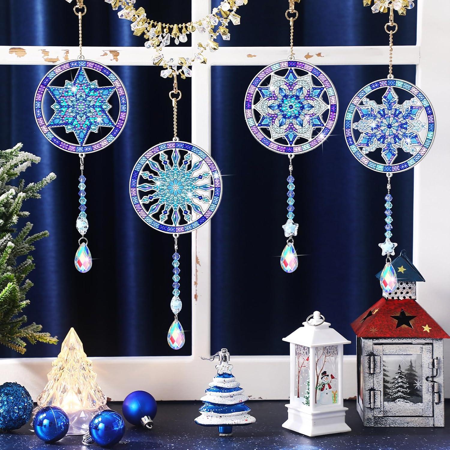 Kits de Arte de Diamante Tradder 6 Pcs Copos de Nieve