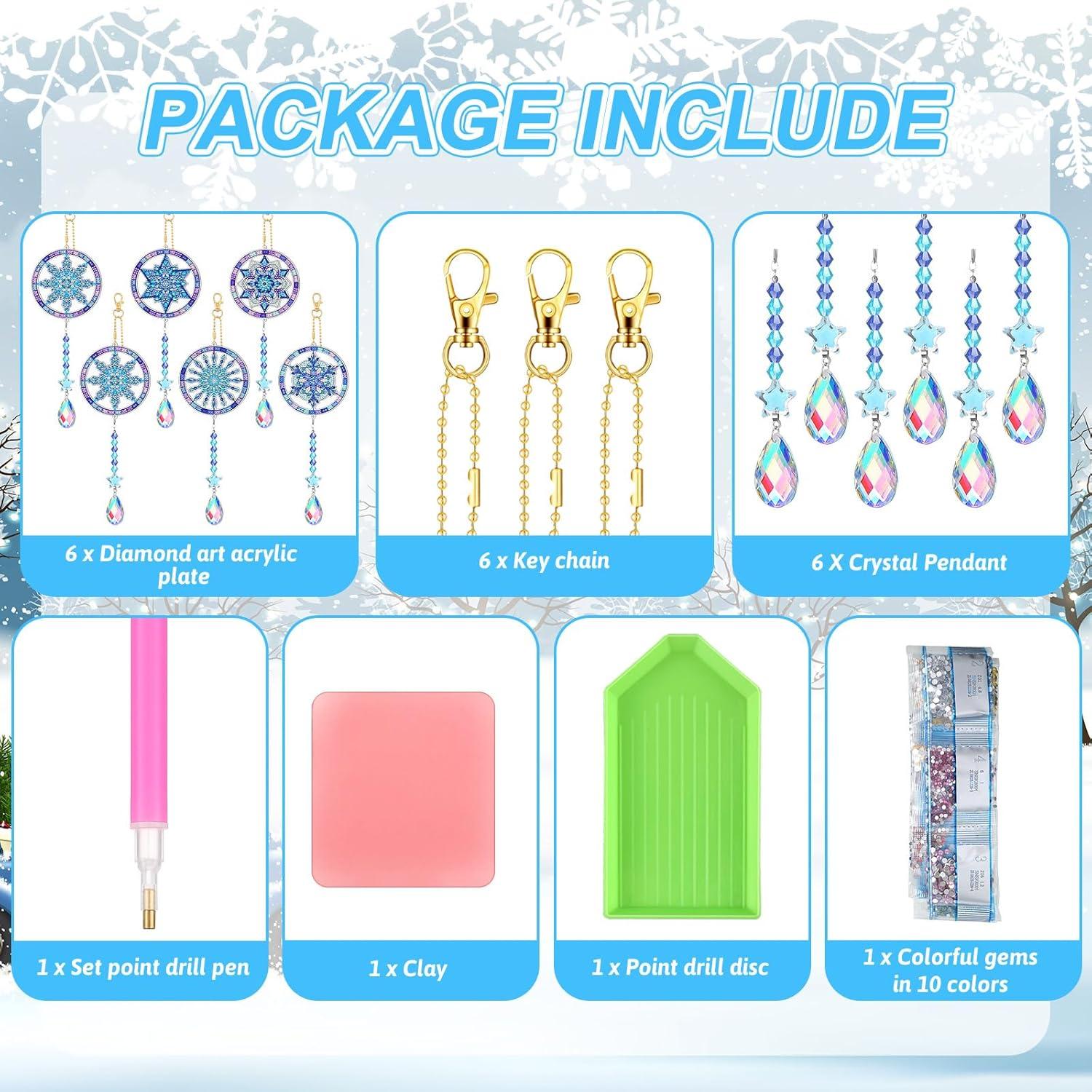 Kits de Arte de Diamante Tradder 6 Pcs Copos de Nieve