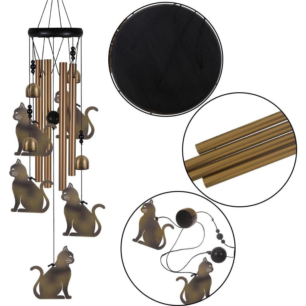 Campanas de Viento de Gato xxschy - 71 cm Bronce Decoración