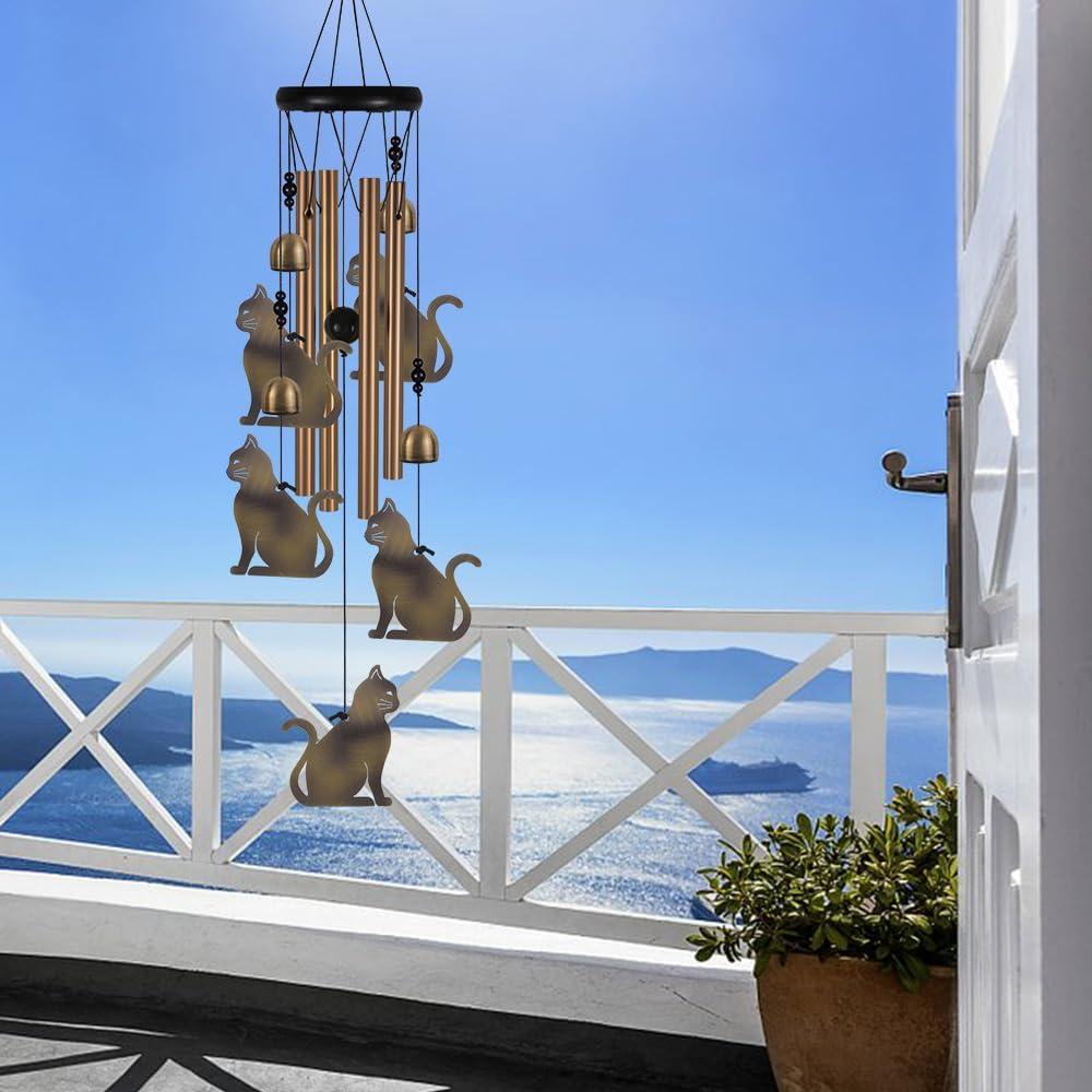 Campanas de Viento de Gato xxschy - 71 cm Bronce Decoración