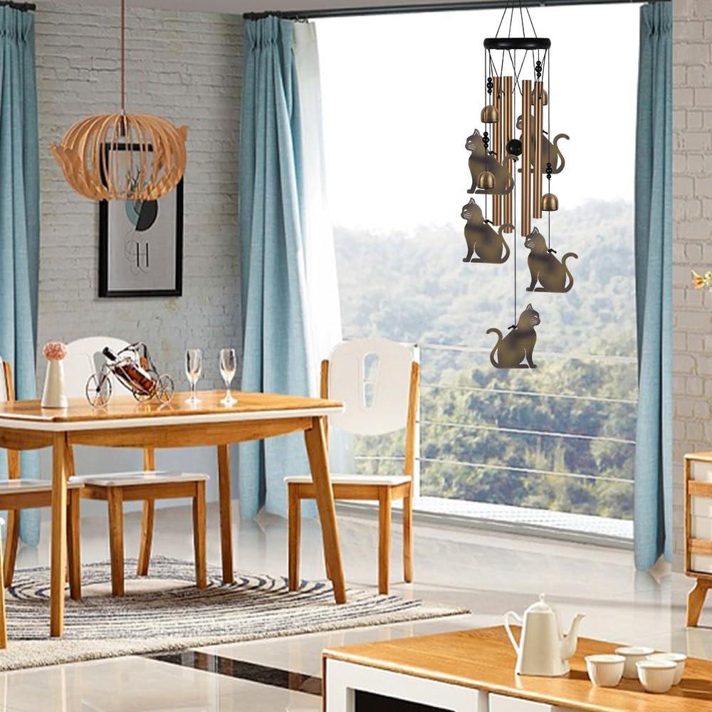Campanas de Viento de Gato xxschy - 71 cm Bronce Decoración