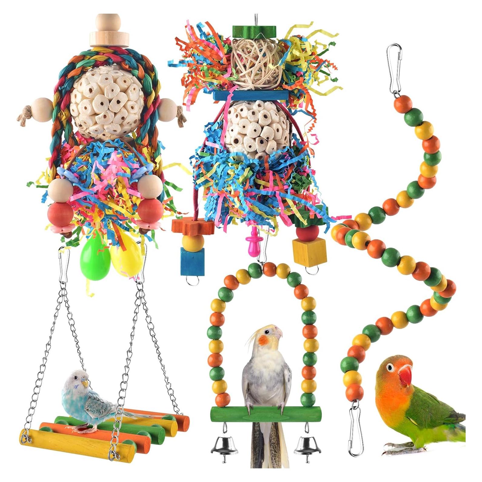 Juguetes para Aves Bissap 5 PCS Colgantes para Conures