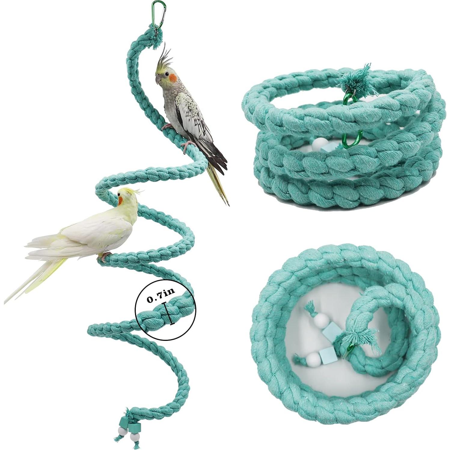 Percha de Cuerda Espiral Dnoifne 1.5m para Aves