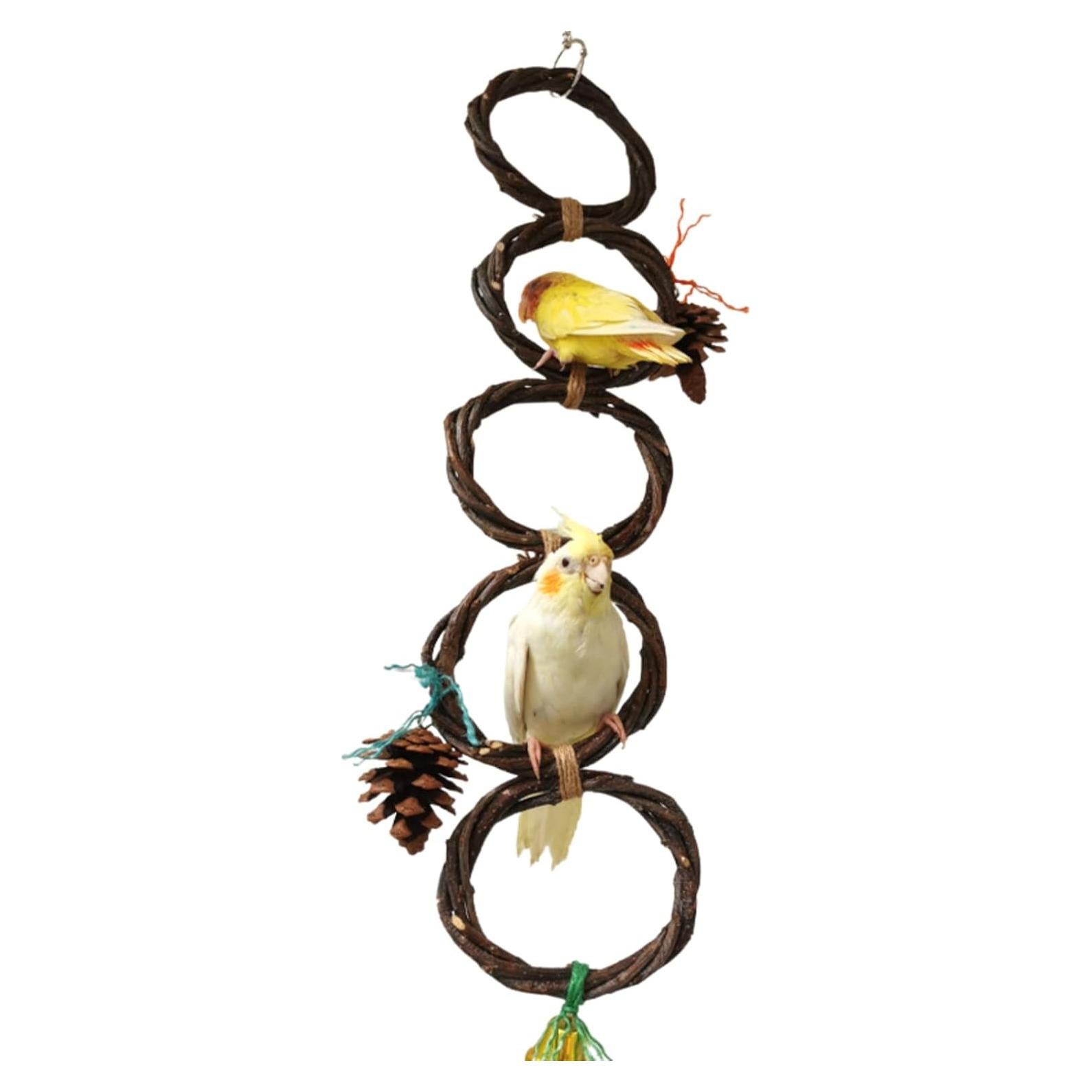 Soporte de columpio para aves CXYYXF 5 anillos 10 cm