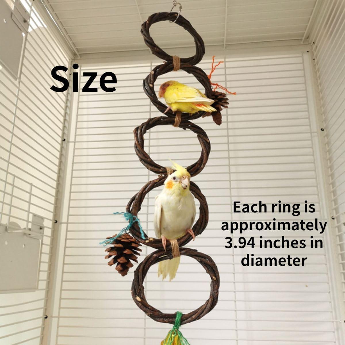 Soporte de columpio para aves CXYYXF 5 anillos 10 cm