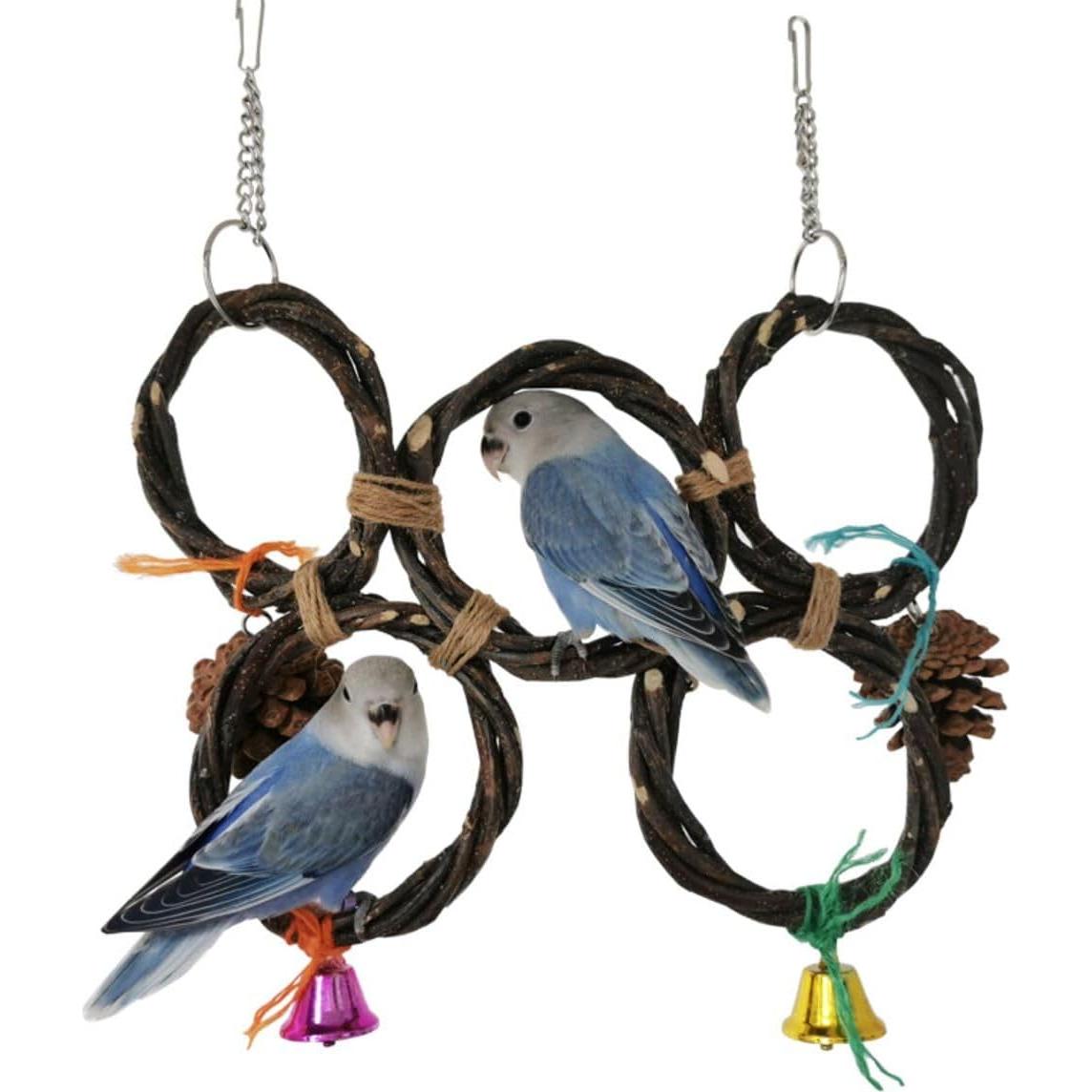 Soporte de columpio para aves CXYYXF 5 anillos 10 cm