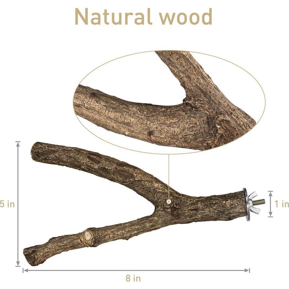 Perchas para Aves de Madera Natural LIMIO 4 PCS Antideslizantes