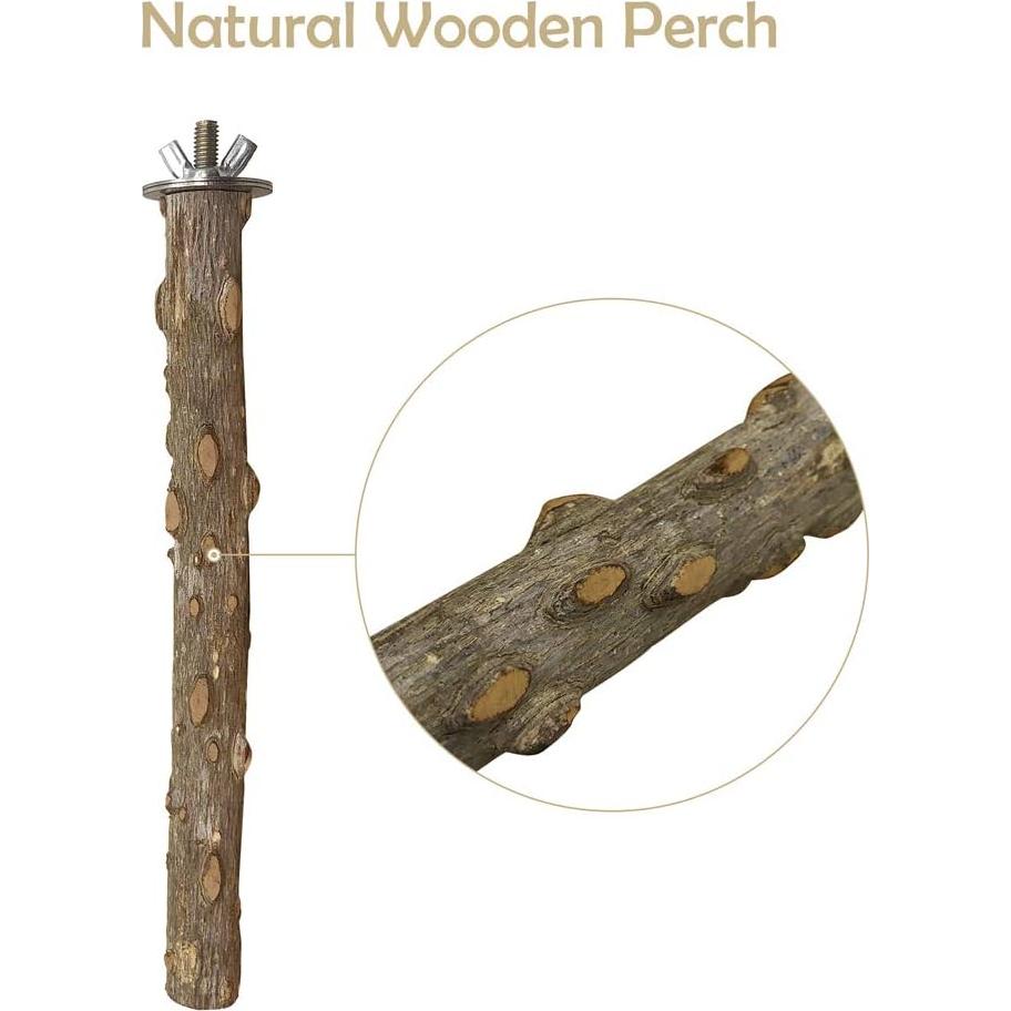 Perchas para Aves de Madera Natural LIMIO 4 PCS Antideslizantes