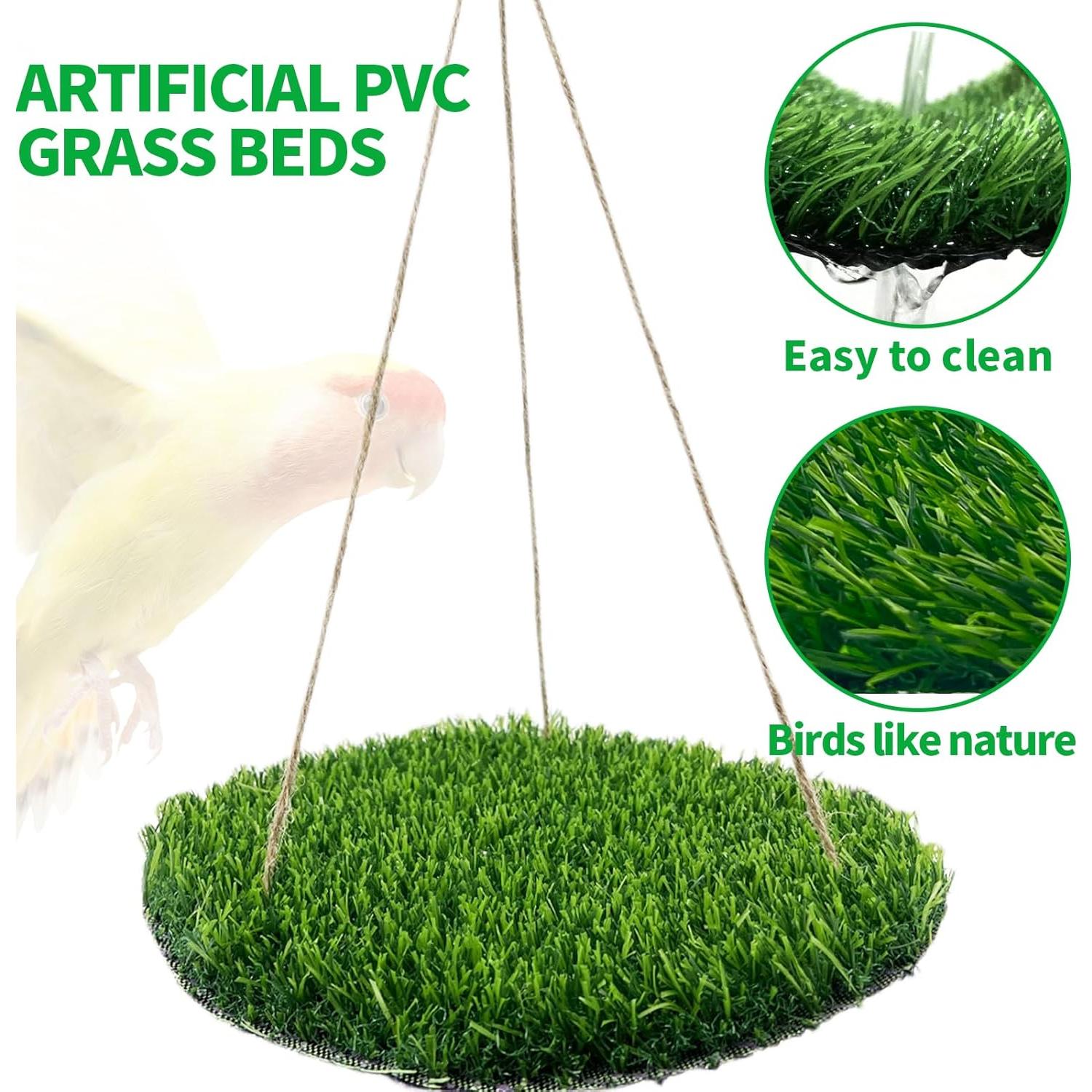 Alfombra de Forrajeo para Aves FlidRunest 43.9x23.9cm Hierba Natural