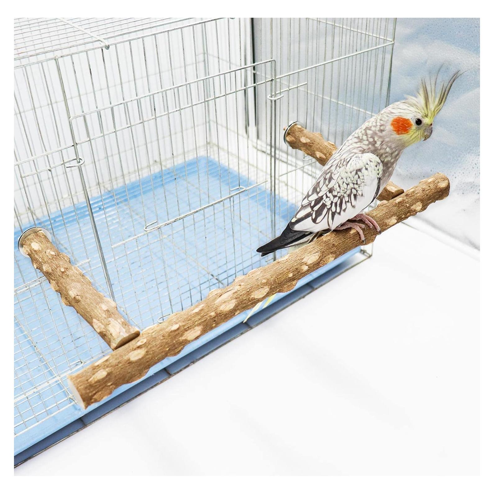 Rama de Soporte para Aves Dnoifne 39.9x17 cm Madera Natural