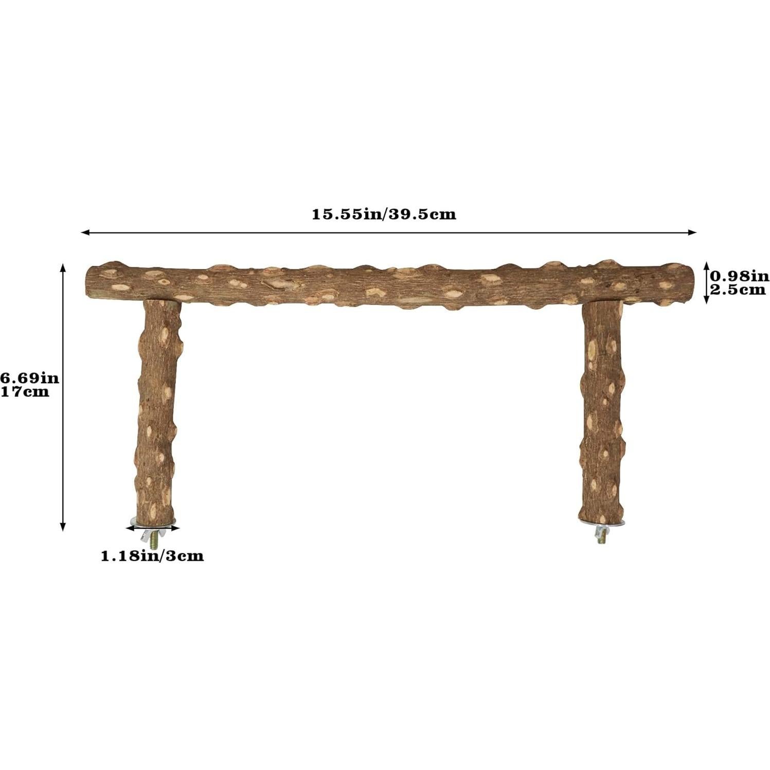 Rama de Soporte para Aves Dnoifne 39.9x17 cm Madera Natural