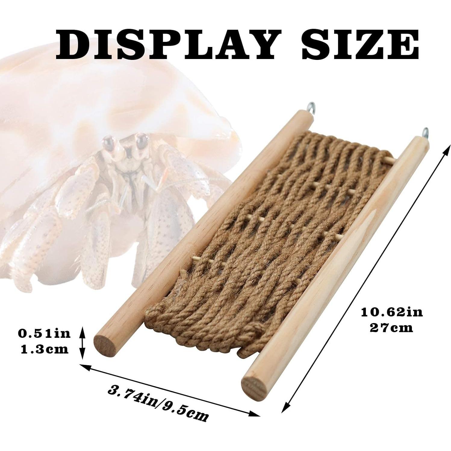 Puente de Escalera de Madera Jinkoozz para Reptiles 27x9.5 cm