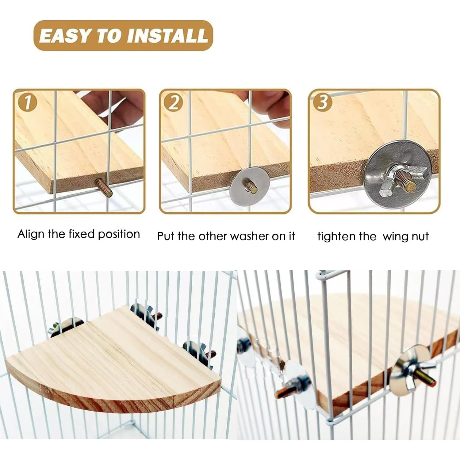 Plataforma de Percha para Aves FOCZZU - Madera Natural 2 Pcs