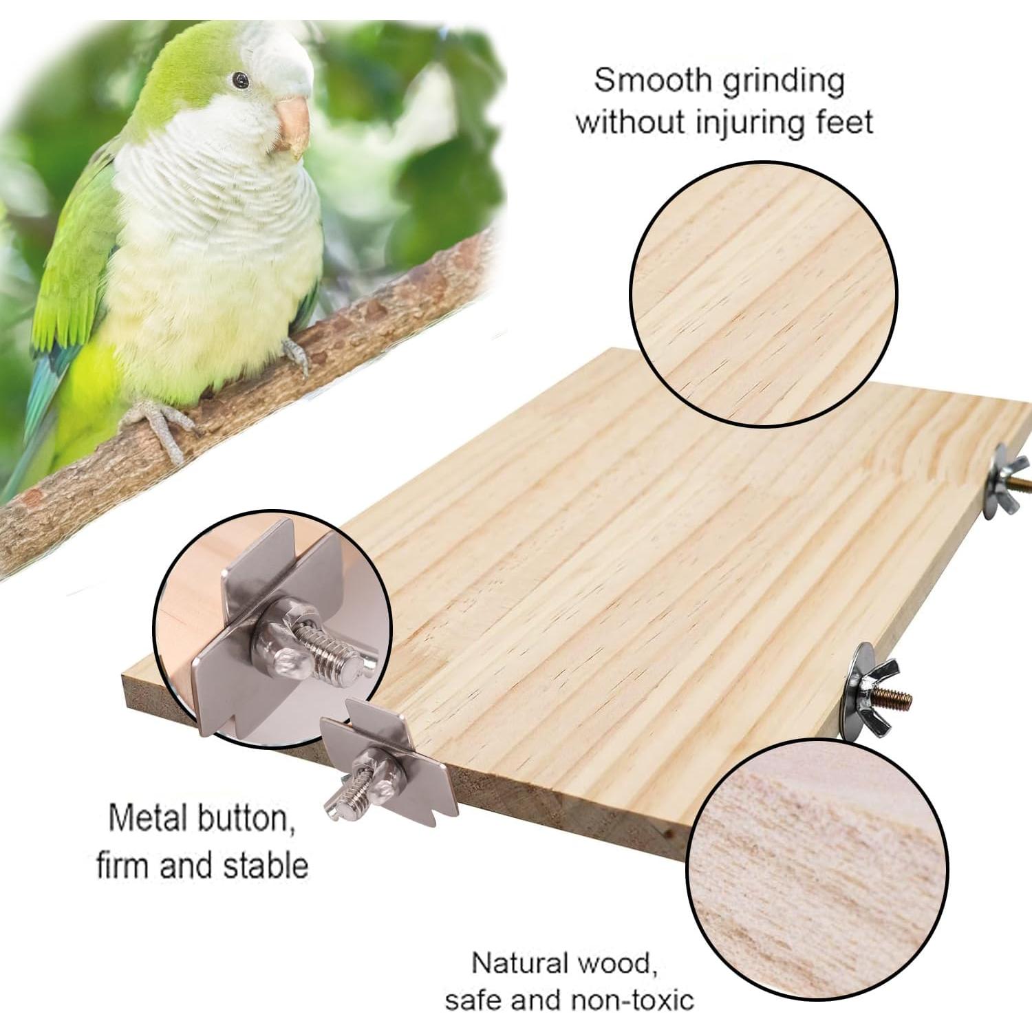 Plataforma de Percha para Aves FOCZZU - Madera Natural 2 Pcs