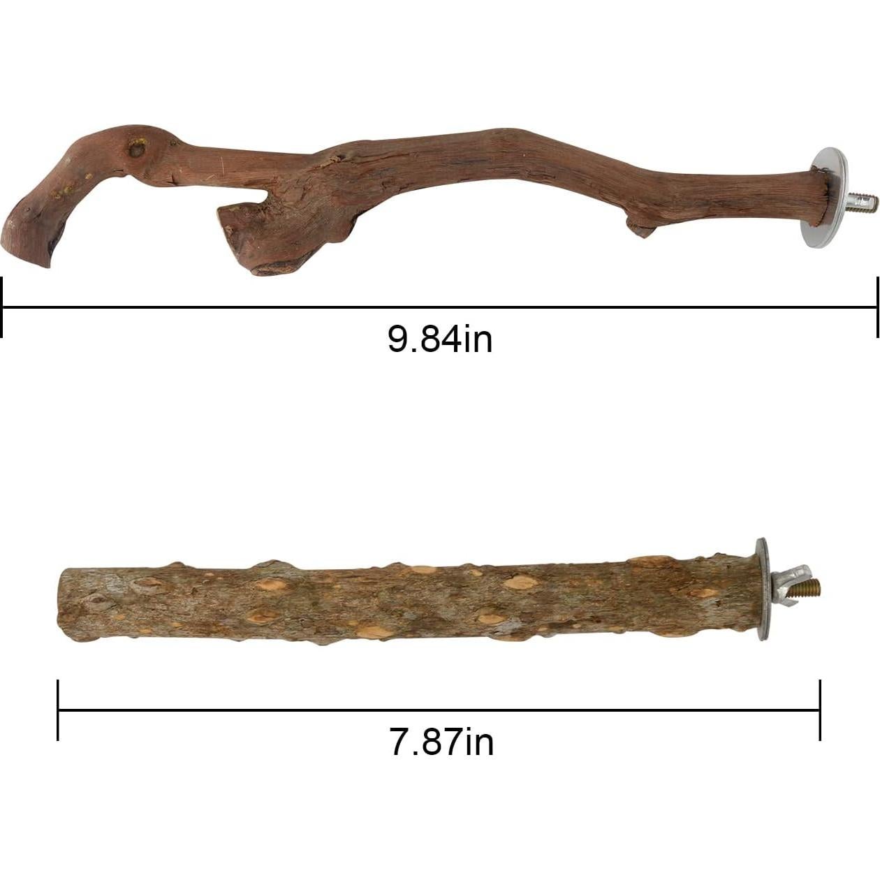 5PCS Soporte para Aves HOSUKKO Madera Natural 23cm