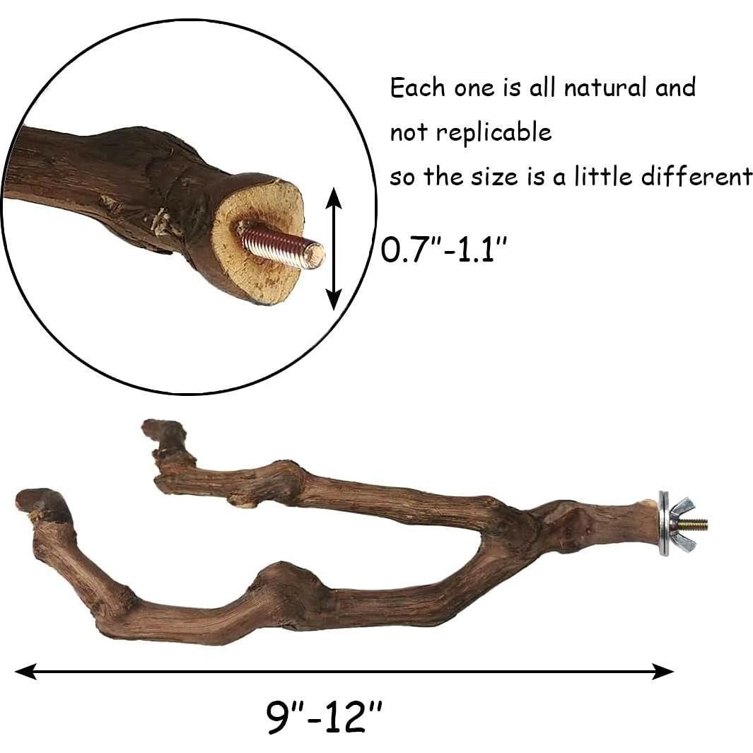 Perchas Naturales para Loro Kathson 3 Pcs Soporte Madera