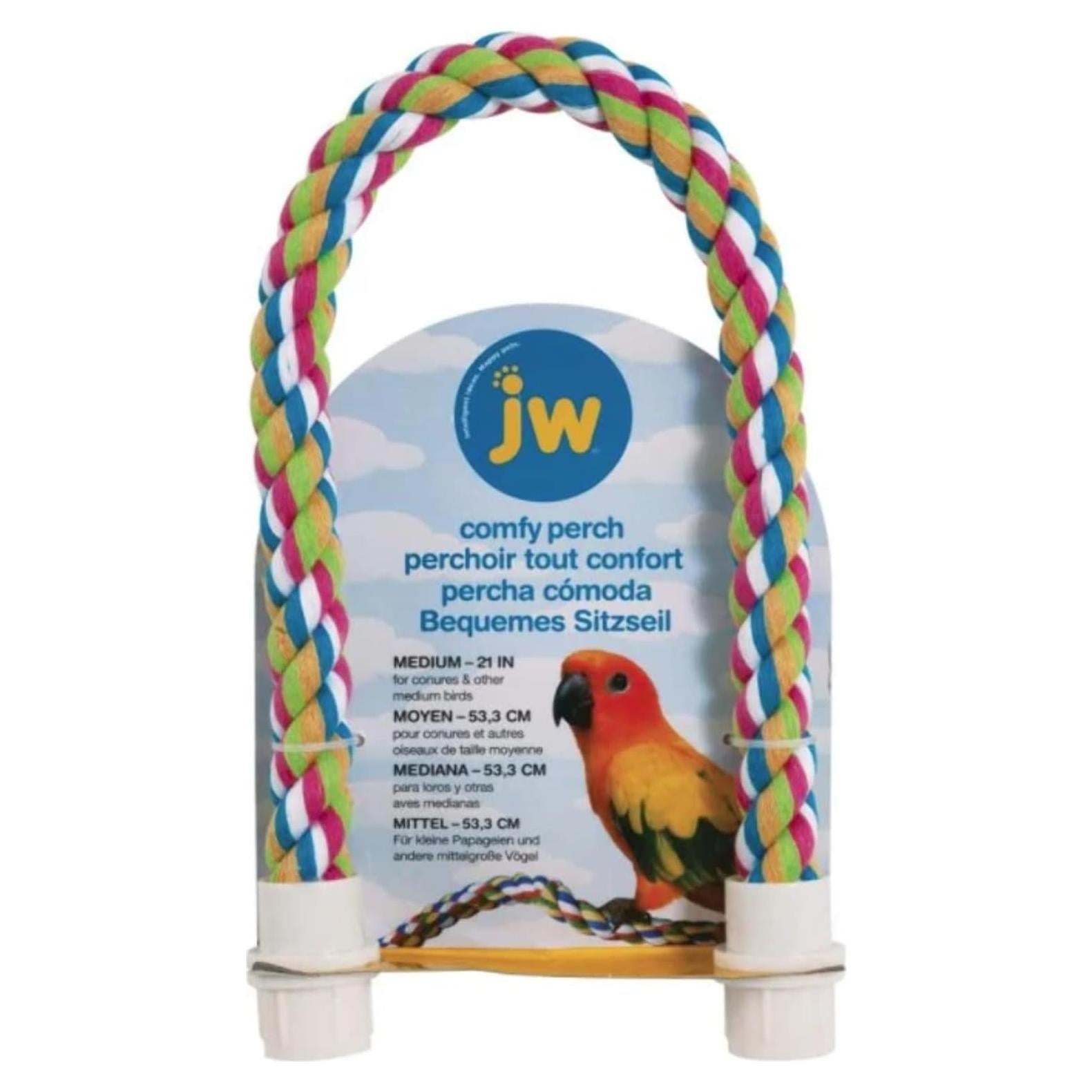 Percha para Aves JW Pet Comfy Mediana 53.34 cm Flexible Multicolor