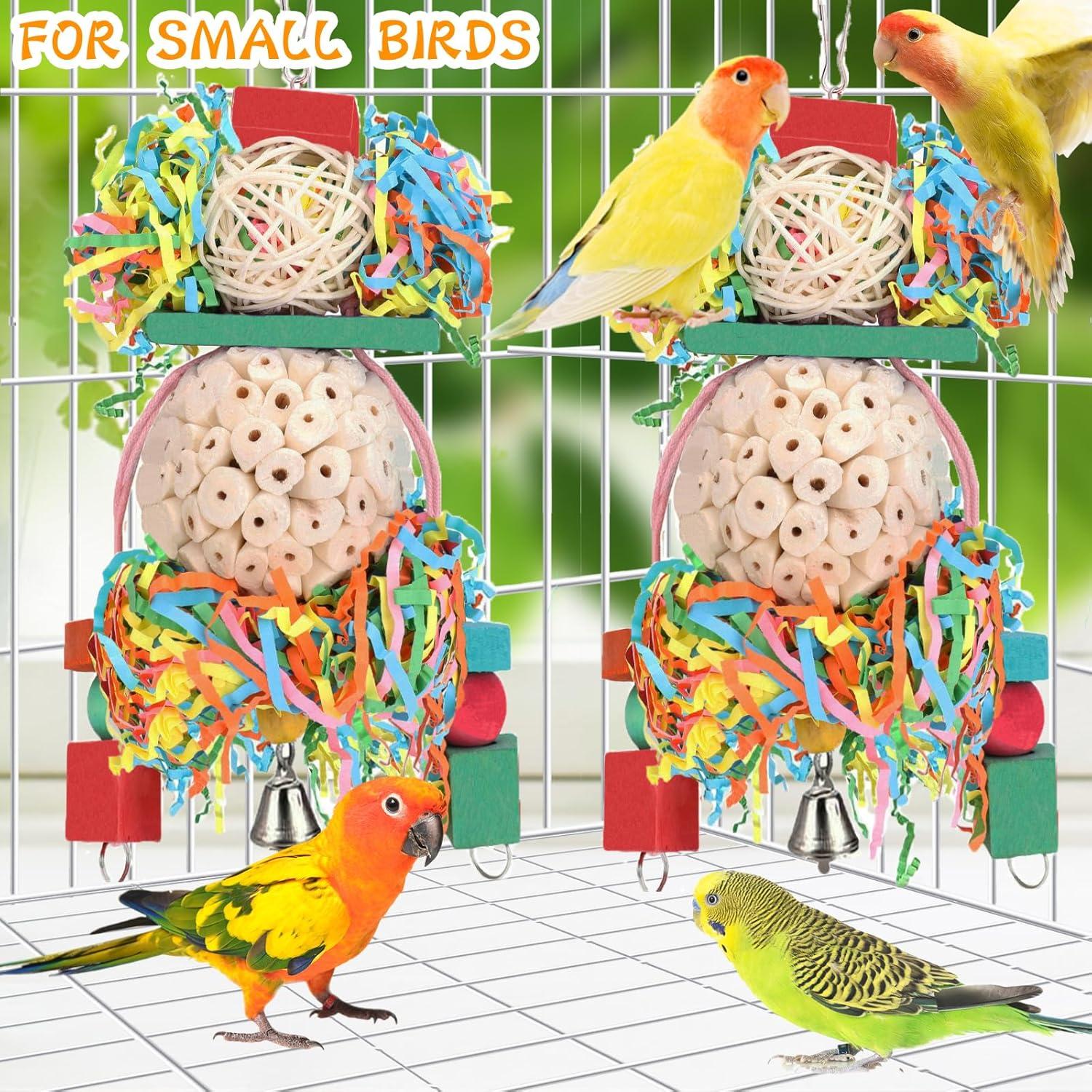 Juguetes para Aves BBjinronjy 2PCS Bola Sola Natural Colgante