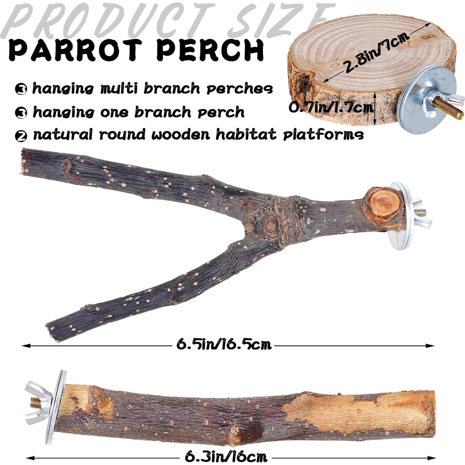 Percha para Aves Libiline de Madera Natural 8 Piezas 15cm