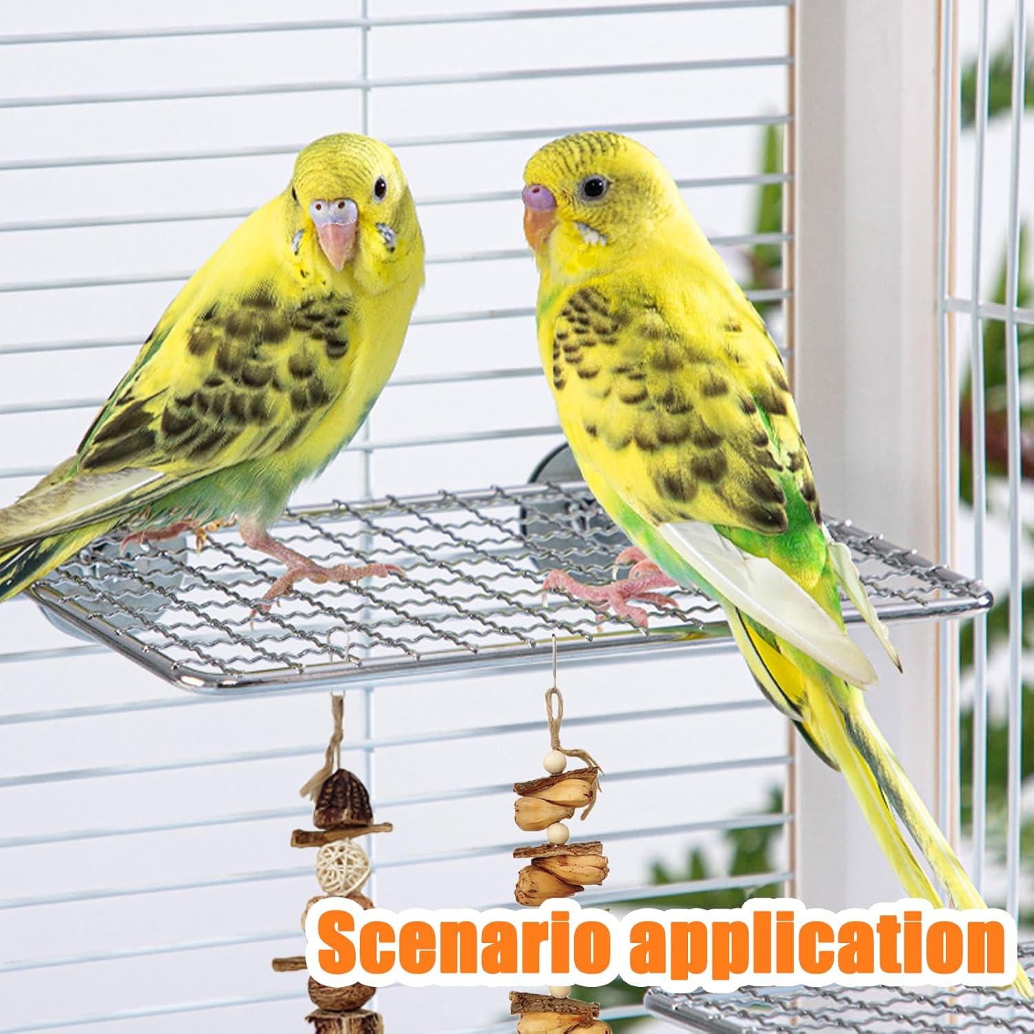 Plataforma para Periquitos RRQKMBO 20x15cm Acero Inoxidable