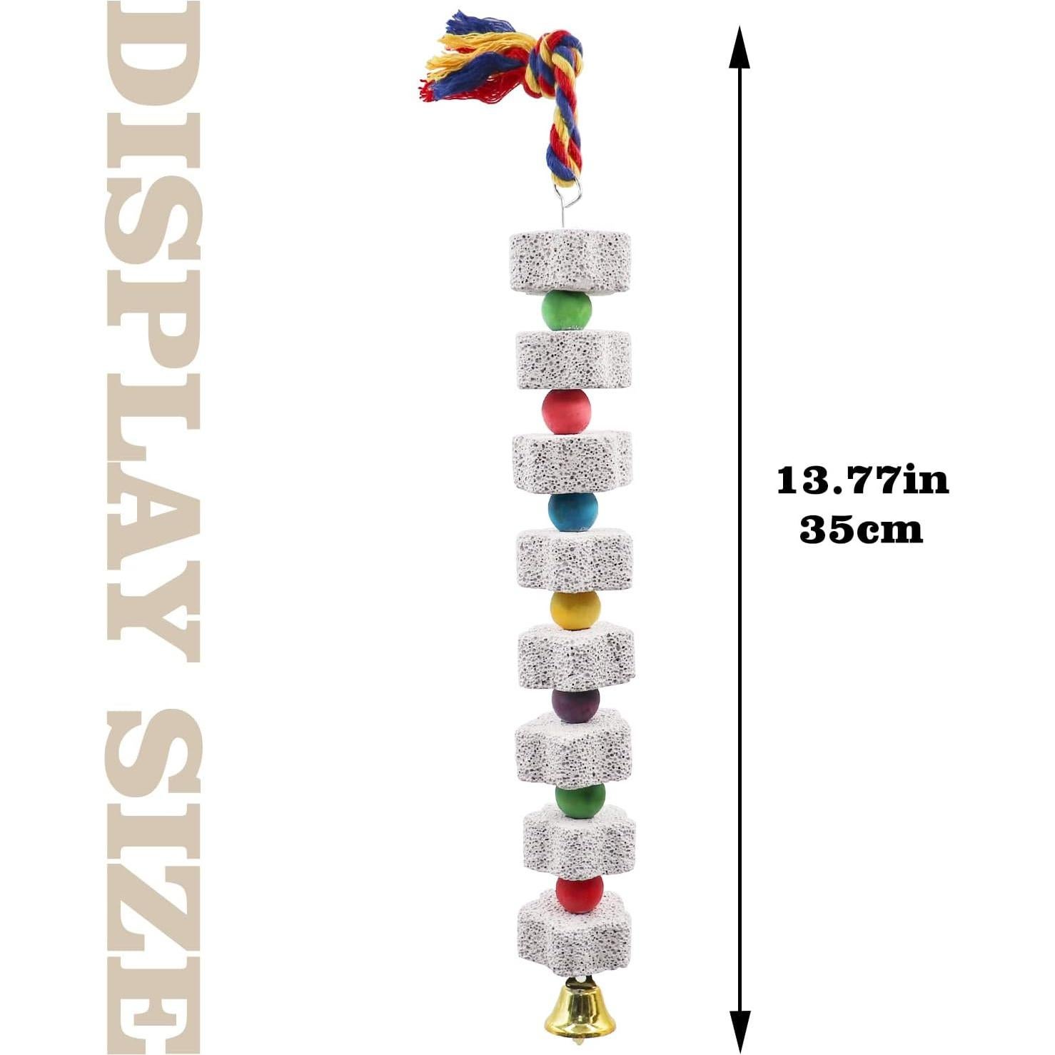 Paquete de 2 Juguetes para Aves Dnoifne - Masticar y Calcio 35 cm