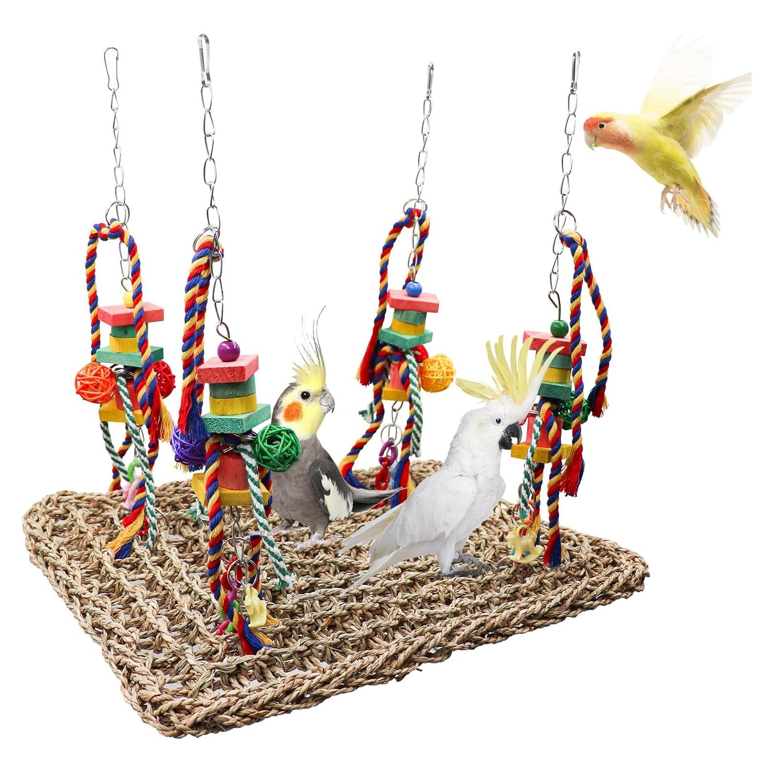Juguete de columpio para aves Oooct 40x30 cm con hamaca