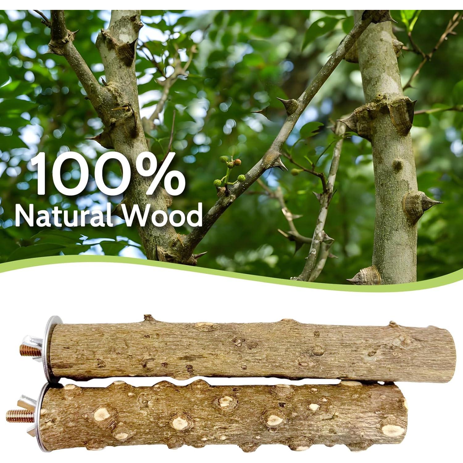 Escalera de Madera Natural BNOSDM para Aves 6 Piezas