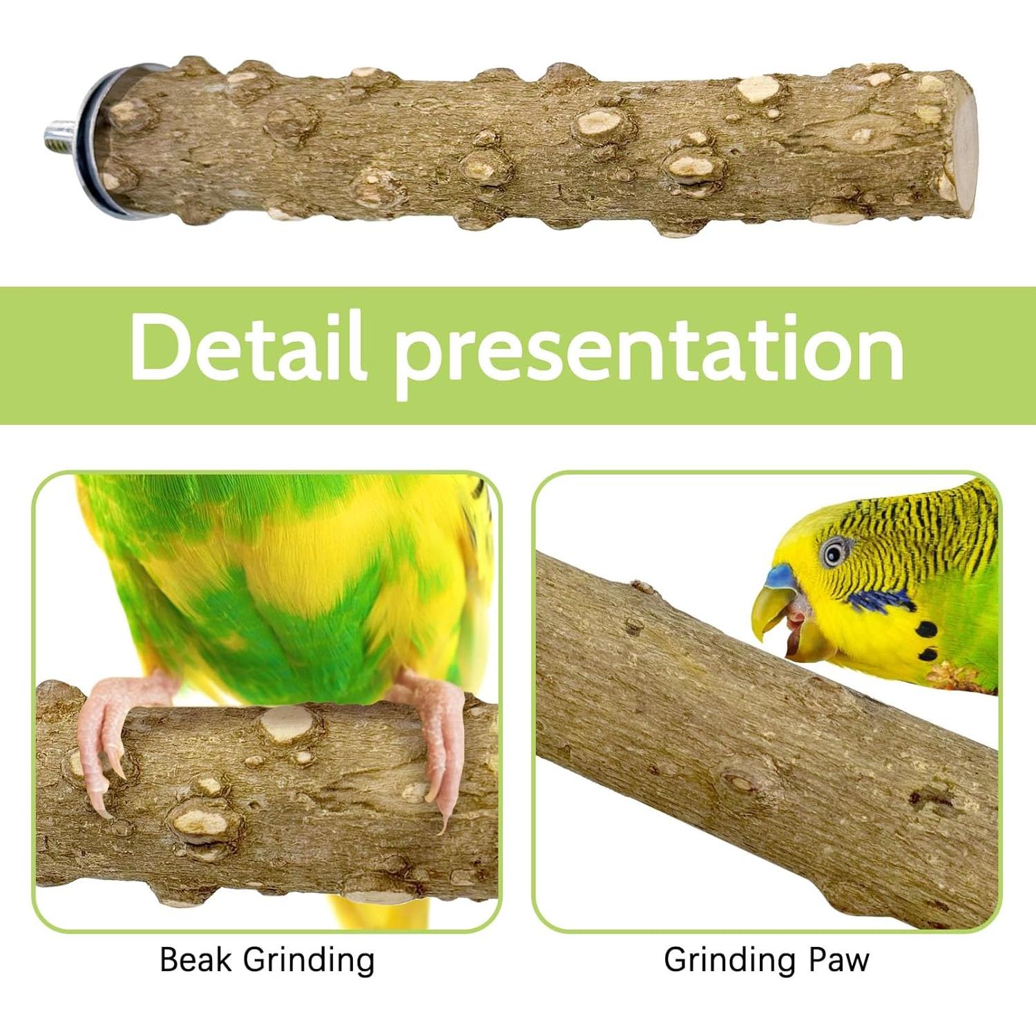 Escalera de Madera Natural BNOSDM para Aves 6 Piezas