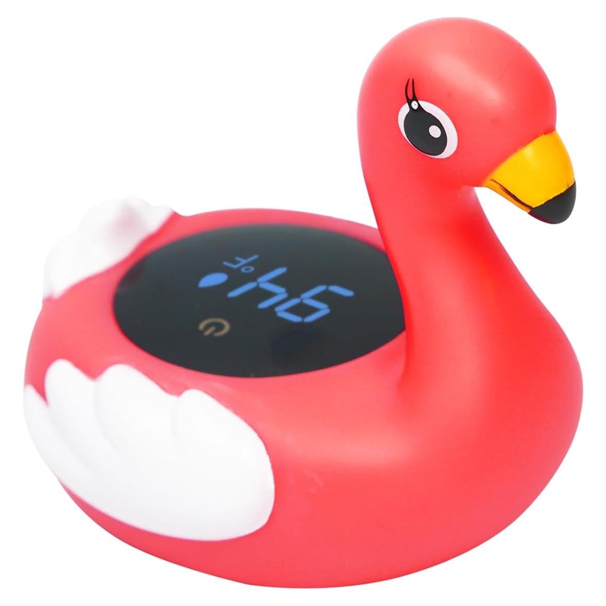 Termómetro de baño para bebés PioMeing Flamingo, seguro y LED