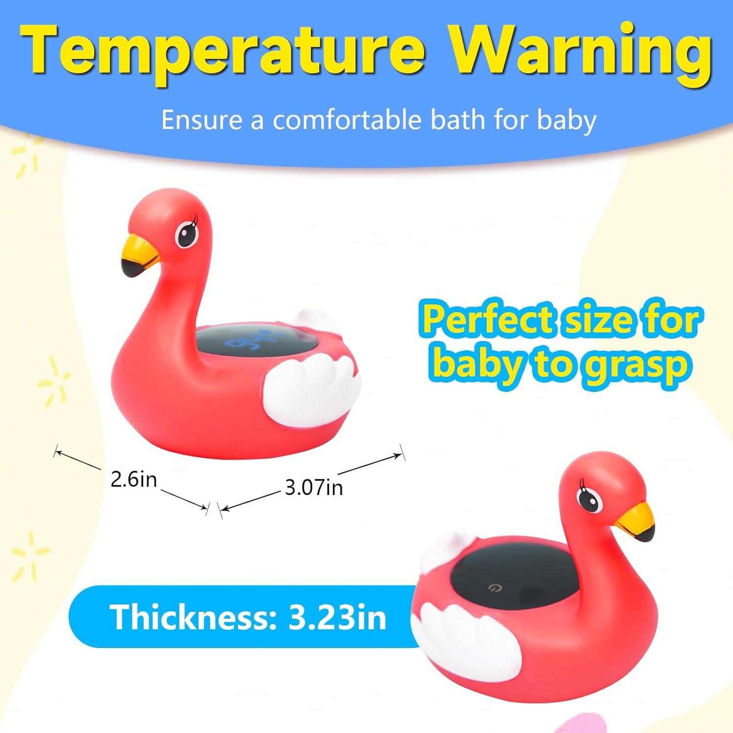 Termómetro de baño para bebés PioMeing Flamingo, seguro y LED
