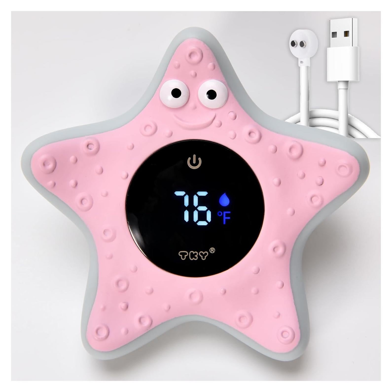 Termómetro de baño digital TKY con juguetes flotantes - Rosa