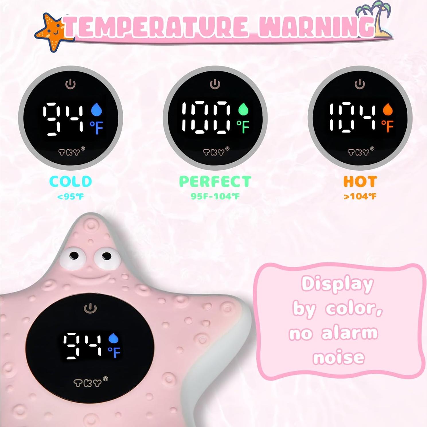 Termómetro de baño digital TKY con juguetes flotantes - Rosa