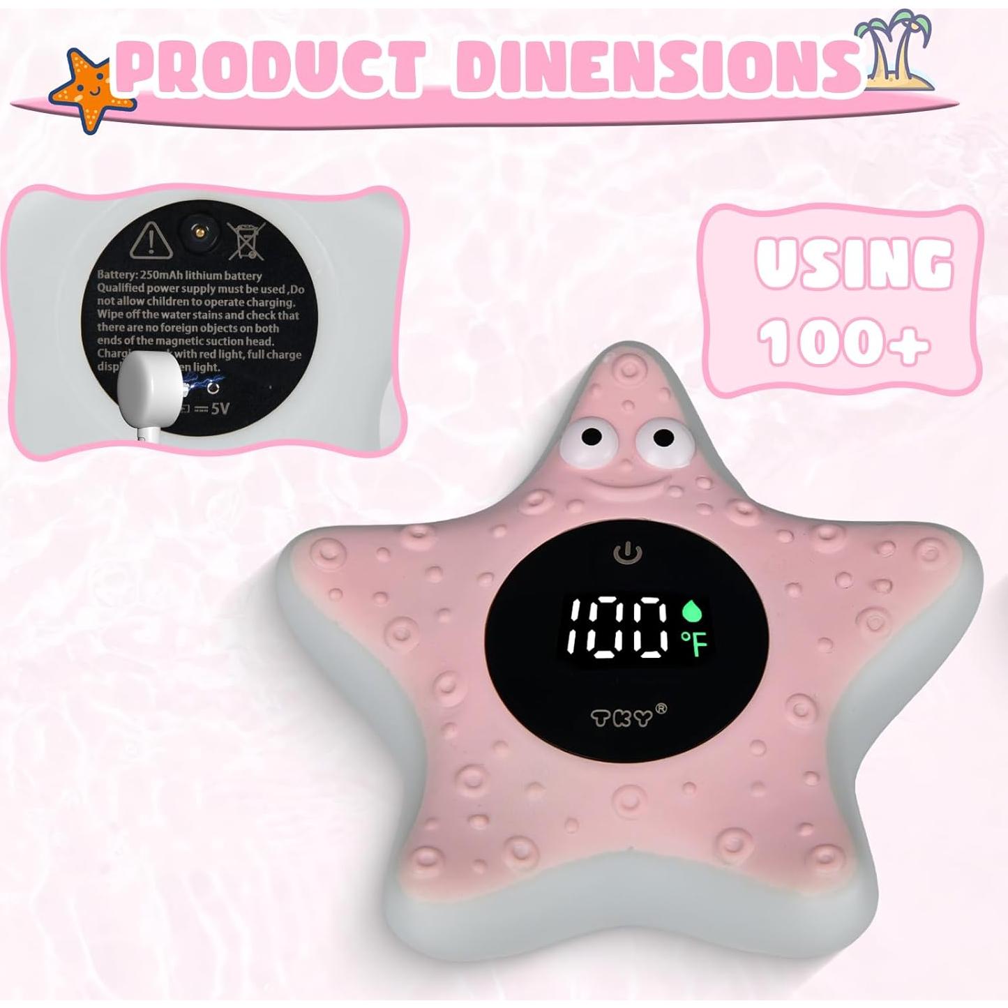 Termómetro de baño digital TKY con juguetes flotantes - Rosa