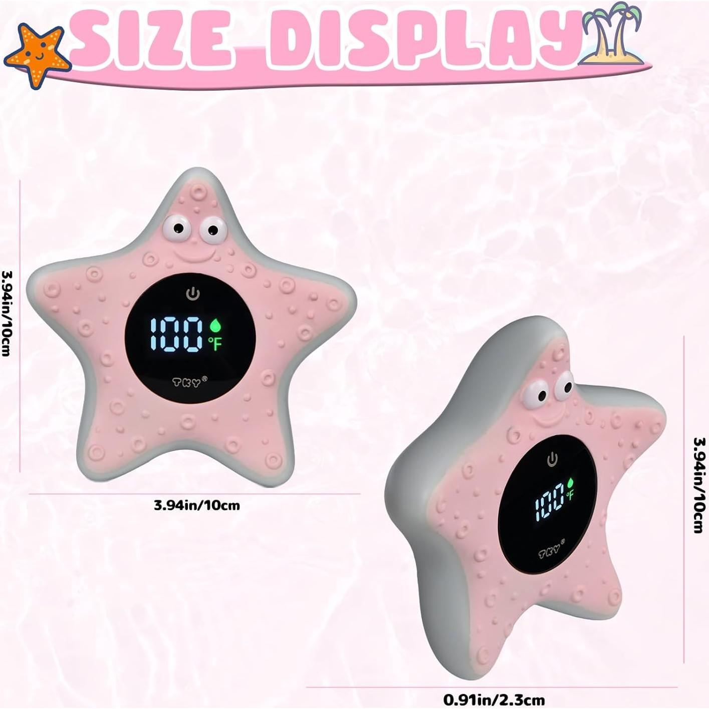 Termómetro de baño digital TKY con juguetes flotantes - Rosa