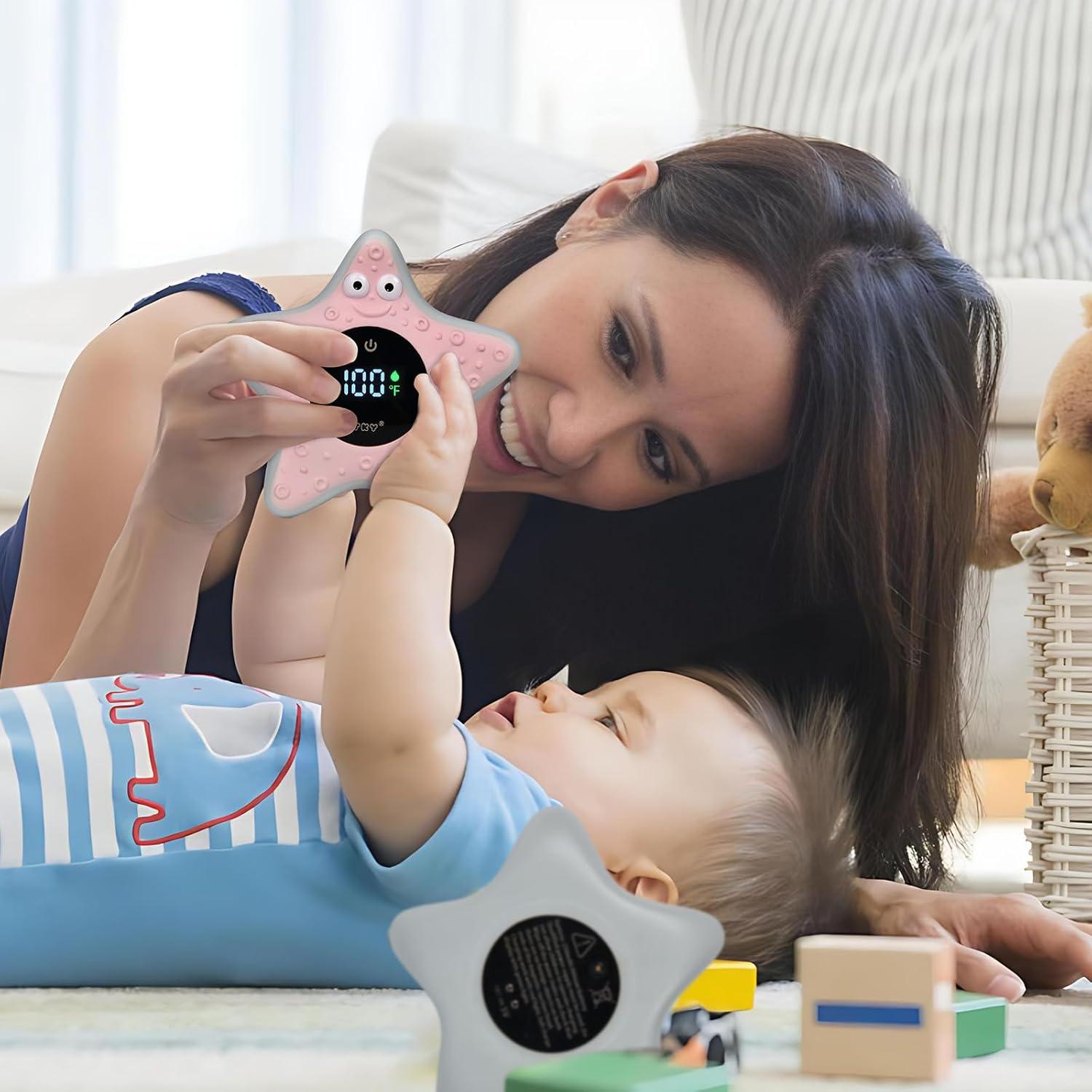 Termómetro de baño digital TKY con juguetes flotantes - Rosa