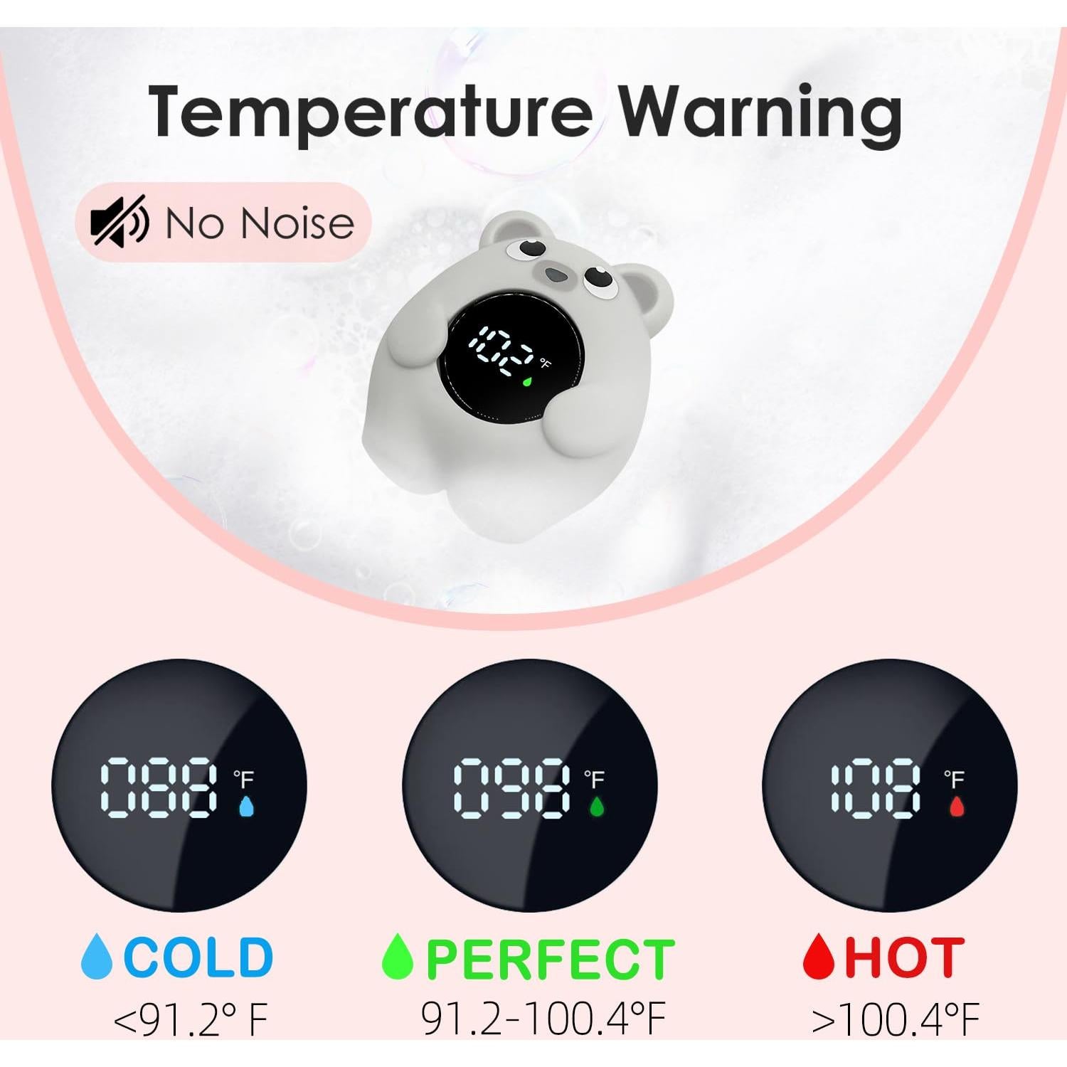 Termómetro de Baño CHAMIUU para Bebés - Flotante Oso Gris