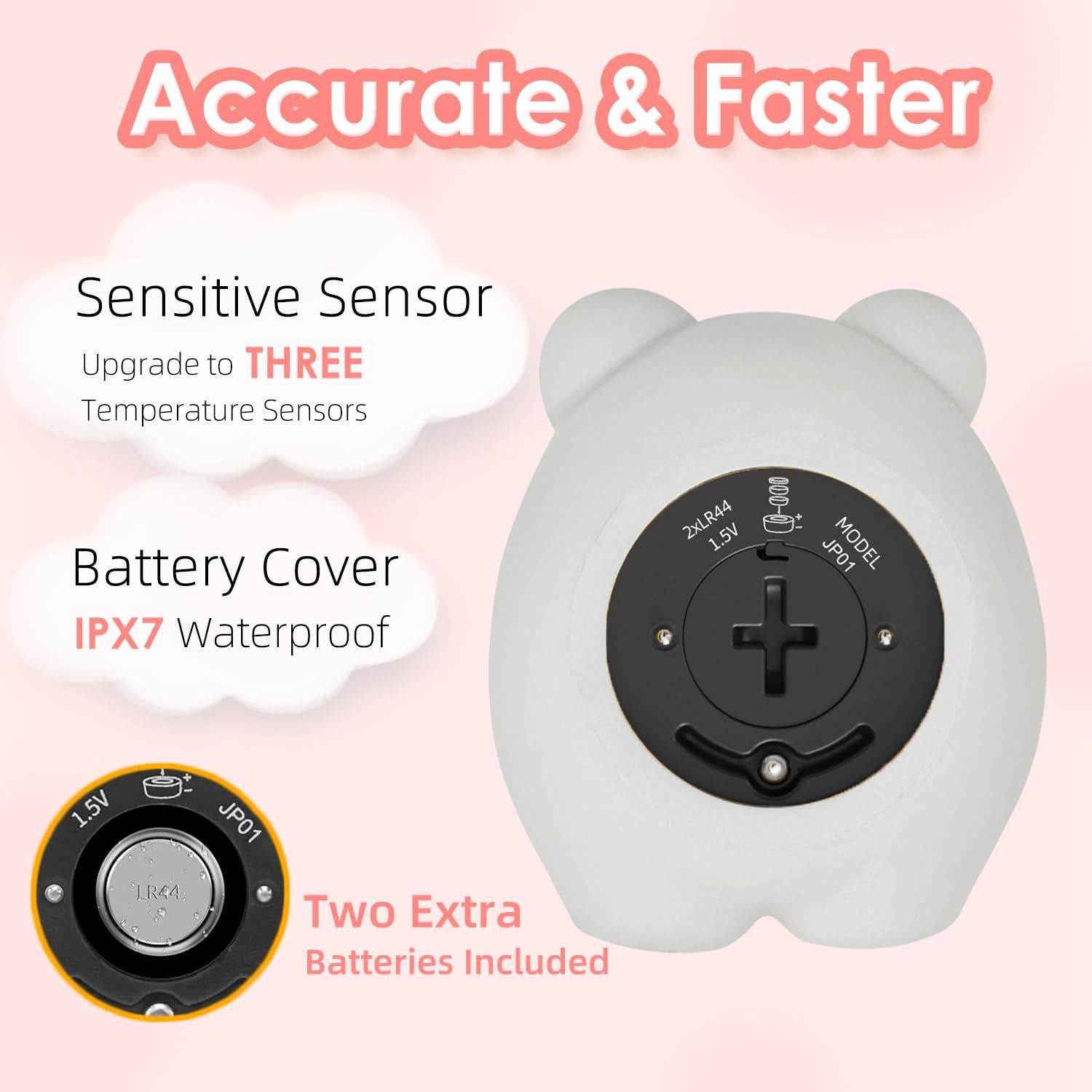 Termómetro de Baño CHAMIUU para Bebés - Flotante Oso Gris